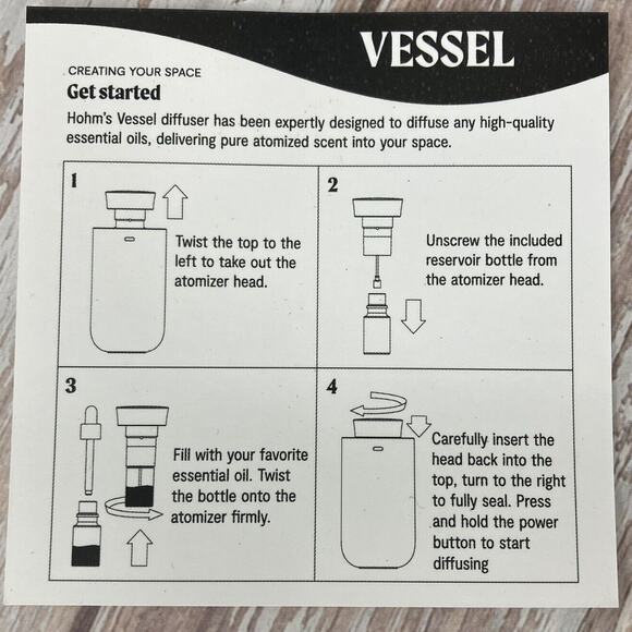 Essential Oil Diffuser by HOHM Portable & Waterless in SILVER NEW (MSRP $100) - Picture 7 of 14